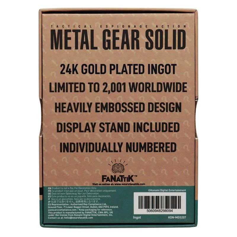 Metal Gear Solid 2 - Lingot Snake Édition Limitée 2001 ex. - Fanattik