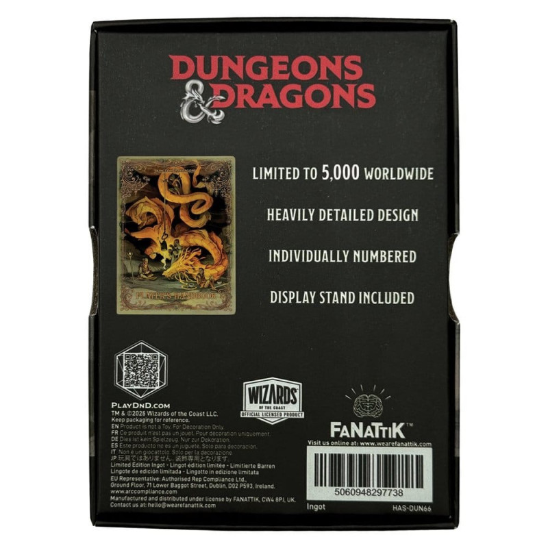 D&D Lingot Player's Handbook Alt. Cover – Edit. Limitée – Fanattik