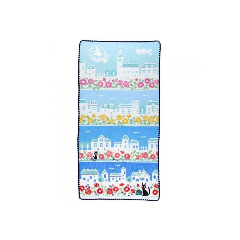 Kiki la Petite Sorcière - Serviette Jiji Ciel Bleu de Koriko 60 x 120 cm