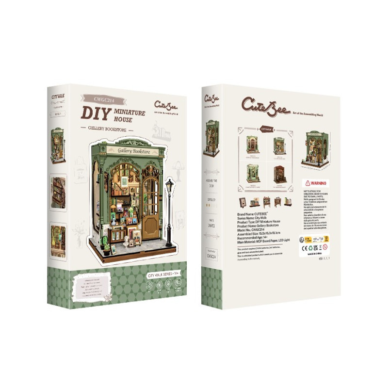 CuteBee - Miniature House - Maquette DIY Gallery Bookstore