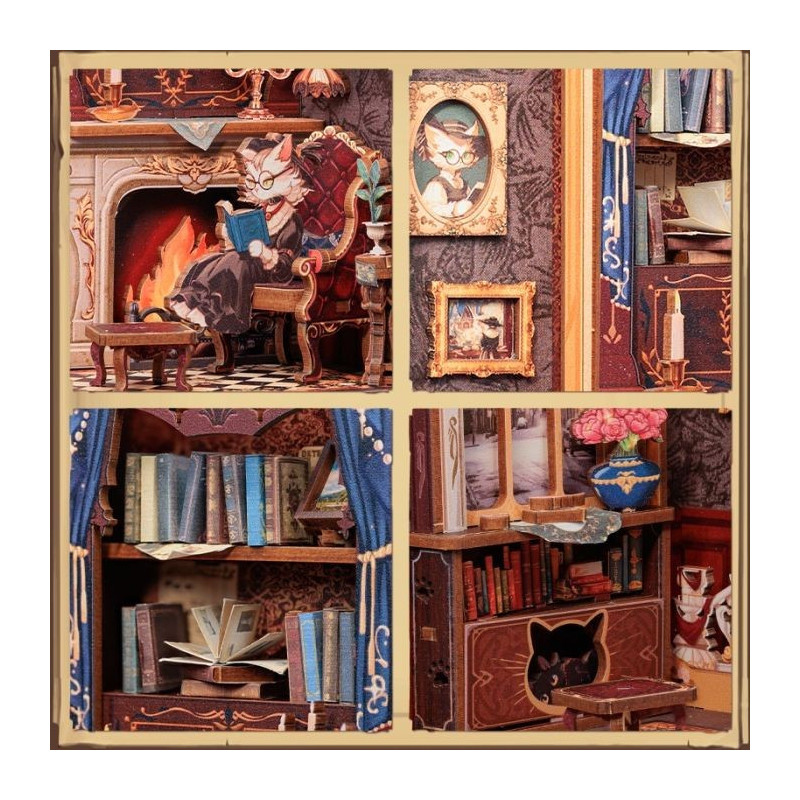 Miniature House - Maquette DIY Count Cat's Study - CuteBee
