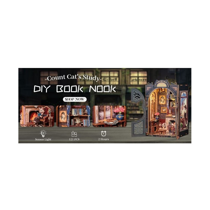 Miniature House - Maquette DIY Count Cat's Study - CuteBee