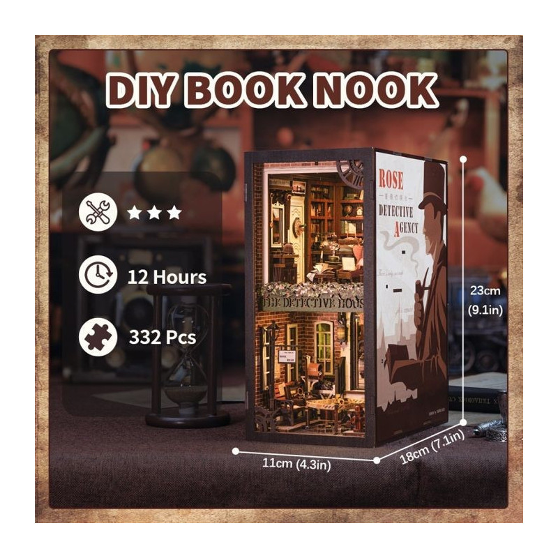 Miniature House - Book Nook Maquette Rose Detective Agency - CuteBee