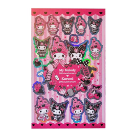 Sanrio - My Melody & Kuromi - Set autocollants Holographic Pink & Black Party