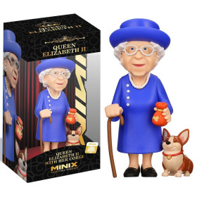 Celebrity - Figurine Minix Reine Elizabeth II avec son Corgi (12 cm)