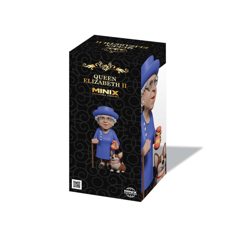 Figurine Minix Queen Elizabeth II et Corgi 12 cm – Licence Officielle