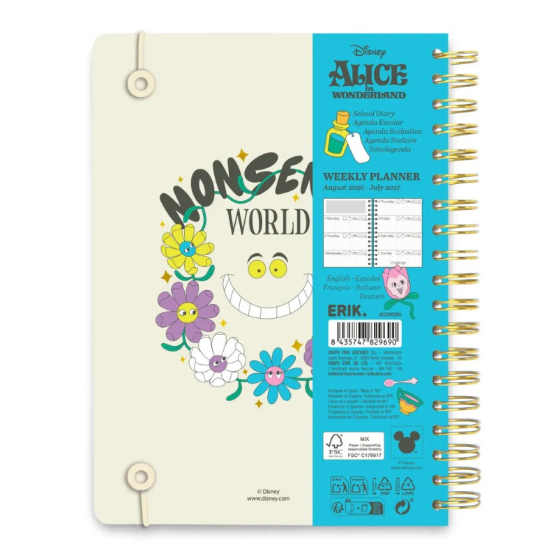 Disney Alice au Pays des Merveilles - Agenda Scolaire 2026/2027 – Erik