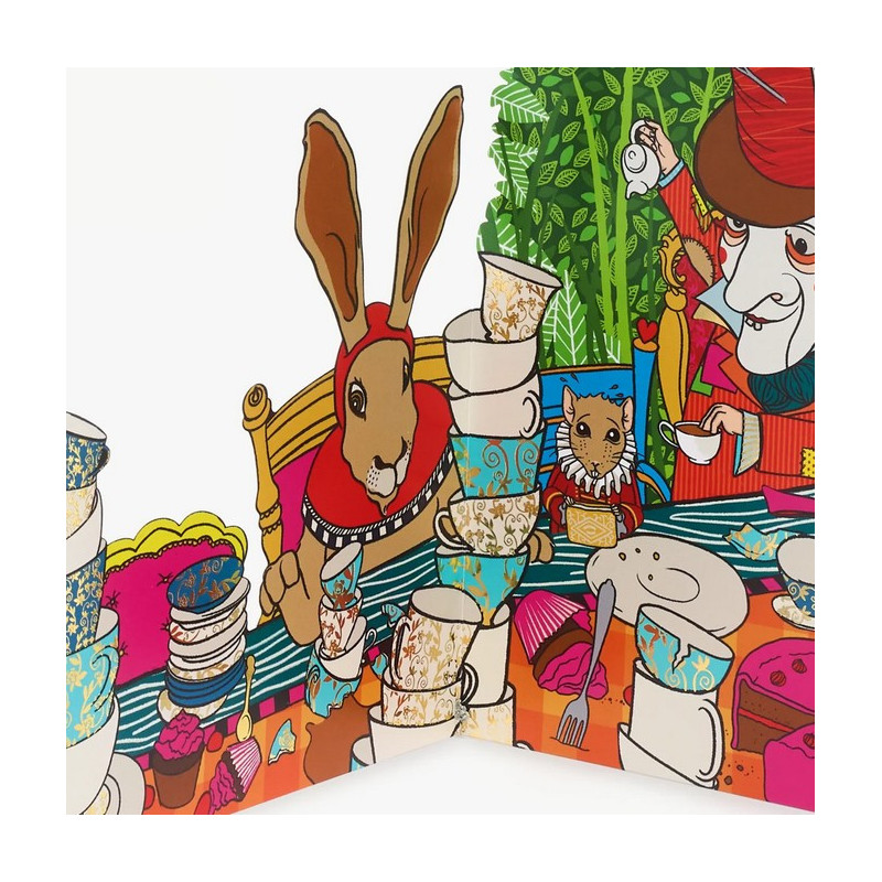 Alice Au Pays des Merveilles - Carte 3D Mad Tea Party - Minalima