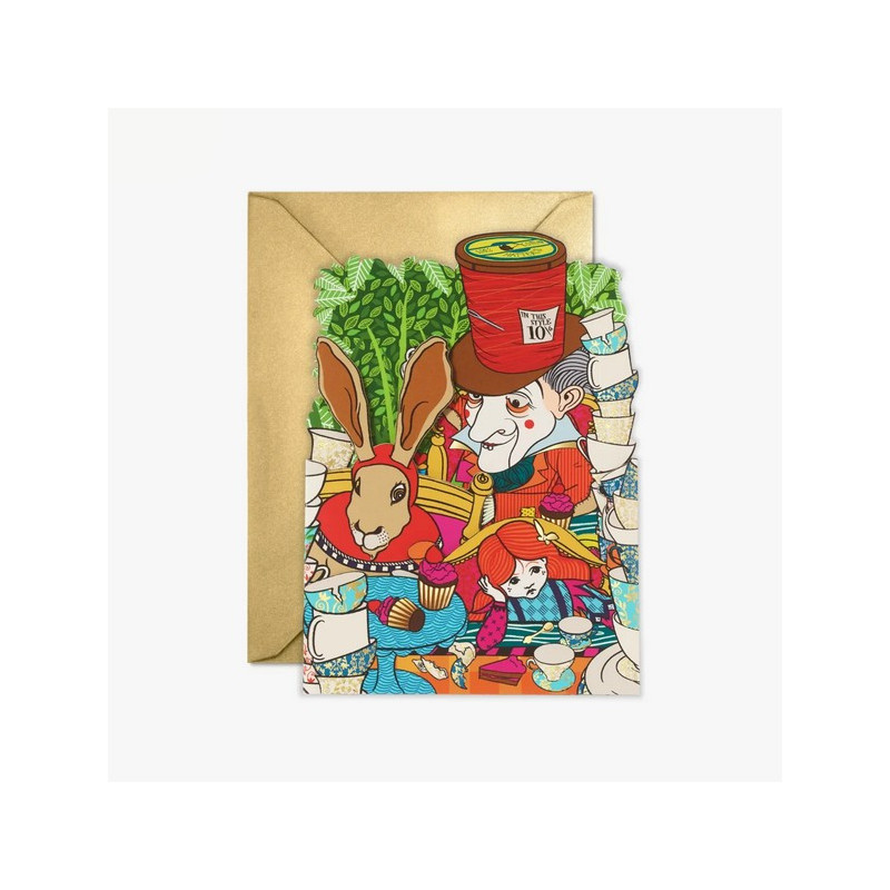 Alice Au Pays des Merveilles - Carte 3D Mad Tea Party - Minalima