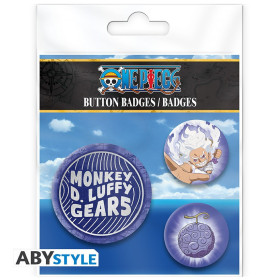 One Piece - Set de 3 badges Luffy Gear 5