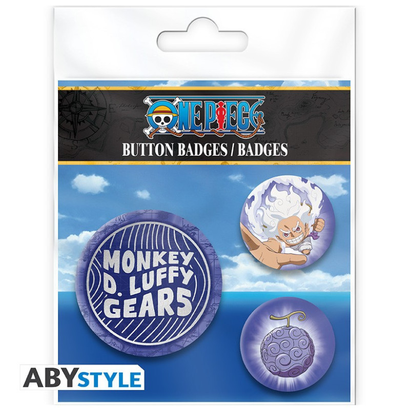 One Piece - Set de 3 badges Luffy Gear 5
