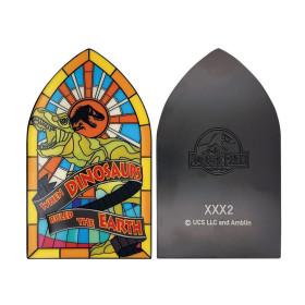Jurassic Park - Plaque Lingot en Métal Stained Glass Style 11 cm