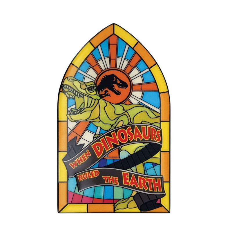 NOVEMBRE 2026 : Jurassic Park - Plaque Lingot en Métal Stained Glass Style 11 cm