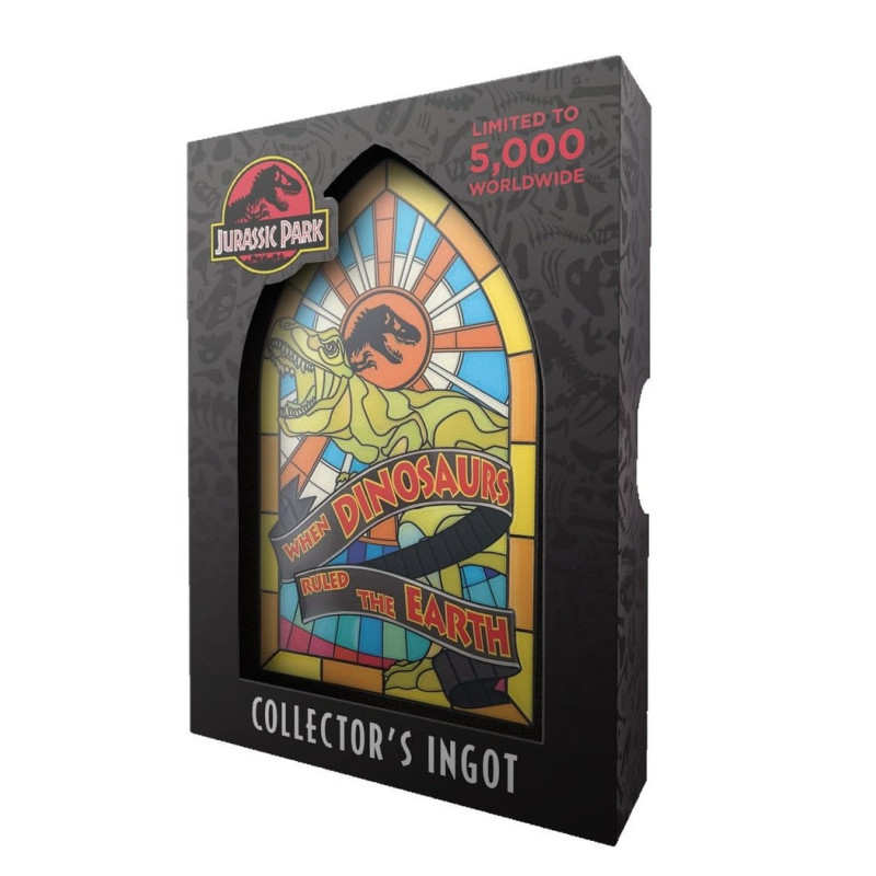 NOVEMBRE 2026 : Jurassic Park - Plaque Lingot en Métal Stained Glass Style 11 cm