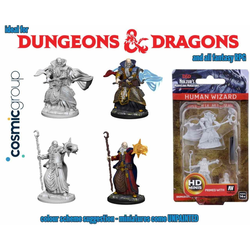 Human Male Wizard à Peindre – D&D Nolzur's – WizKids
