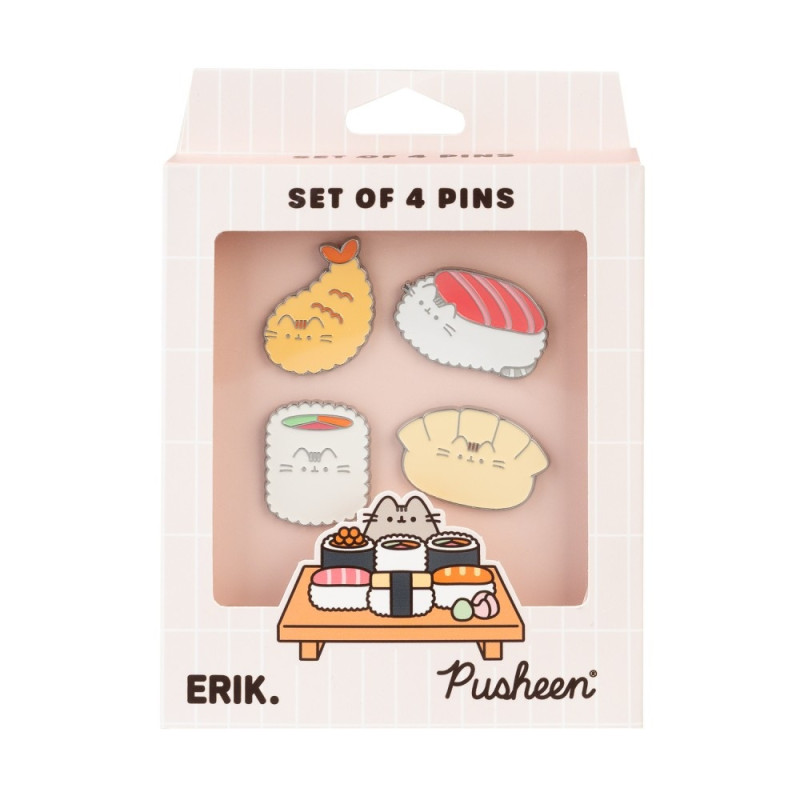 Pusheen - Set de 4 Pins Sushi Roll