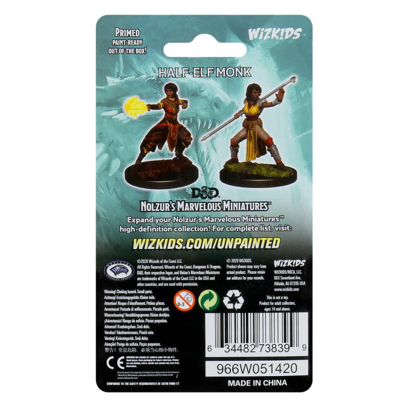 Dungeons & Dragons: Nolzur’s Marvelous - Figurines miniatures à peindre Female Half-Elf Monk