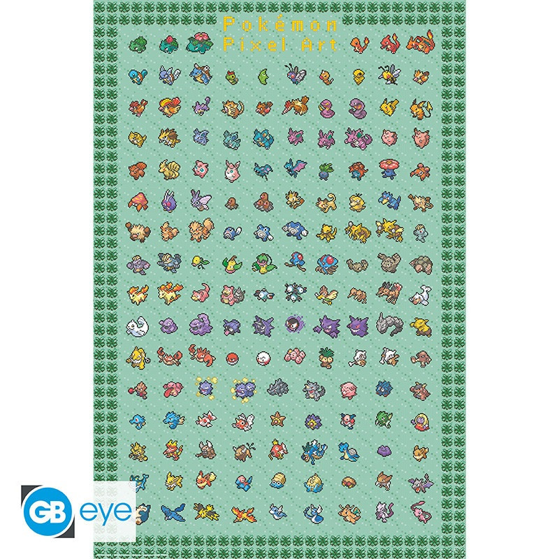 Pokémon - Grand poster Pixel Art (61 x 91,5 cm)