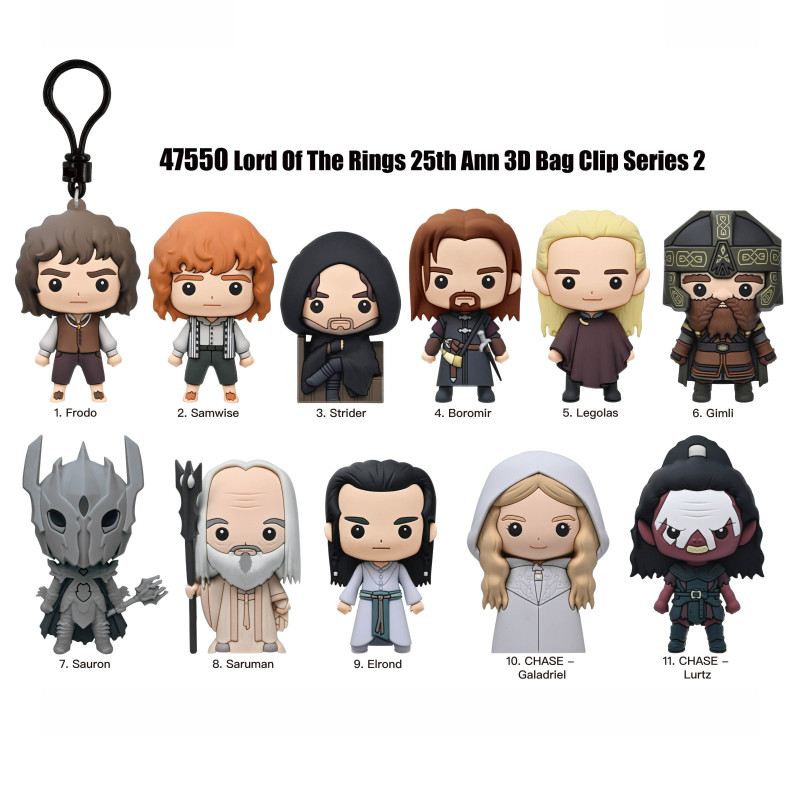 Lord of the Rings - Porte-clés Bag Clip 3D Series 2 - 1 EXEMPLAIRE ALEATOIRE