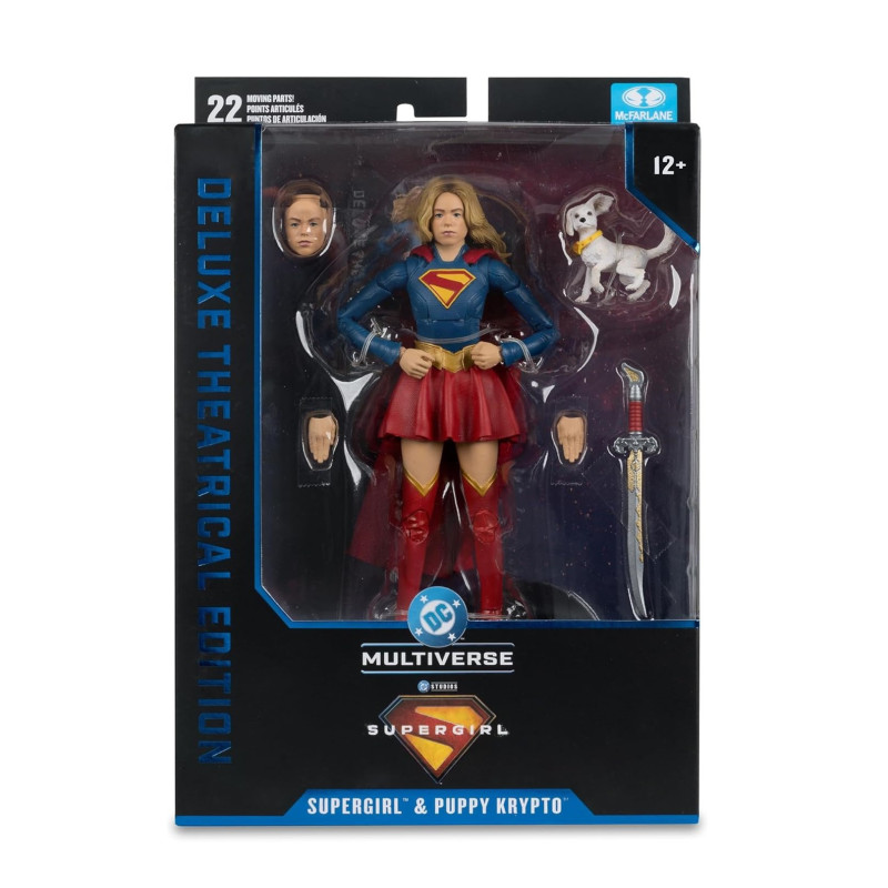 DC Comics - Figurine DC Multiverse Deluxe Theatrical Edition - Supergirl & Baby Krypto 17 cm