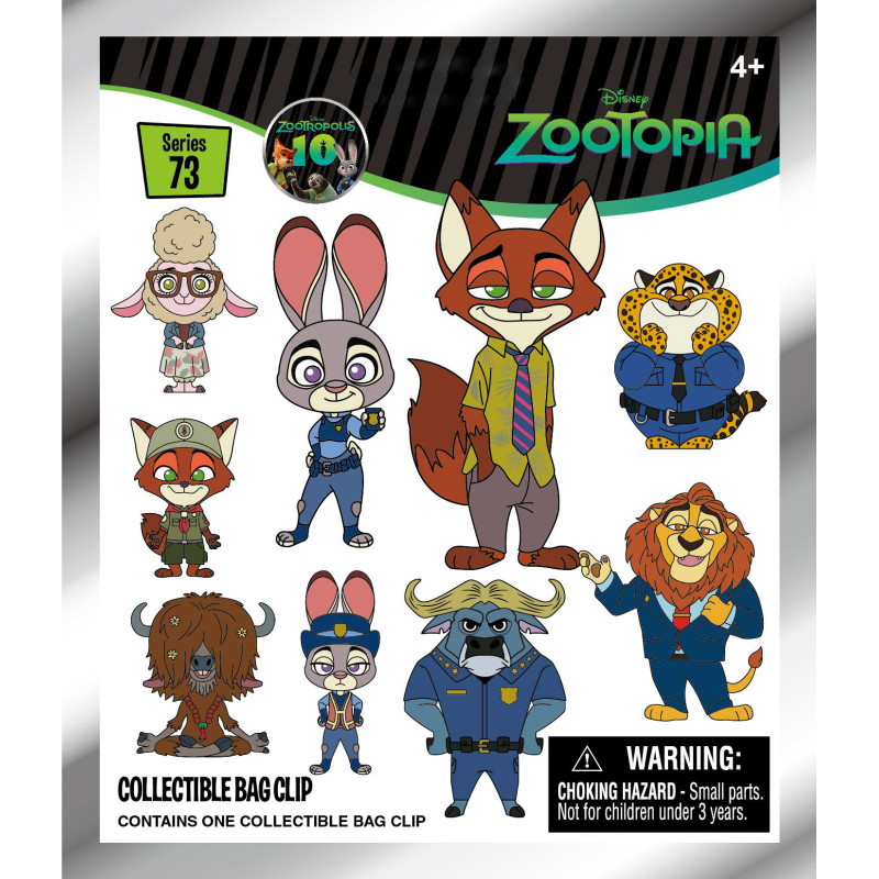 Disney / Pixar : Zootopia - Porte-clé 3D Foam Bag Clip -  1 EXEMPLAIRE ALEATOIRE