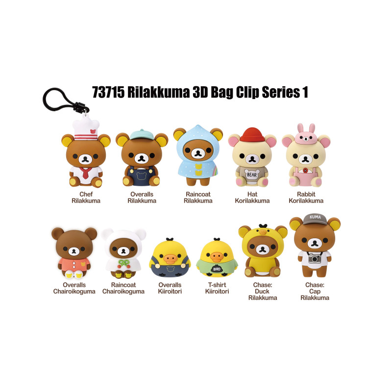 Rilakkuma - Porte-clé 3D Foam Bag Clip - Monogram