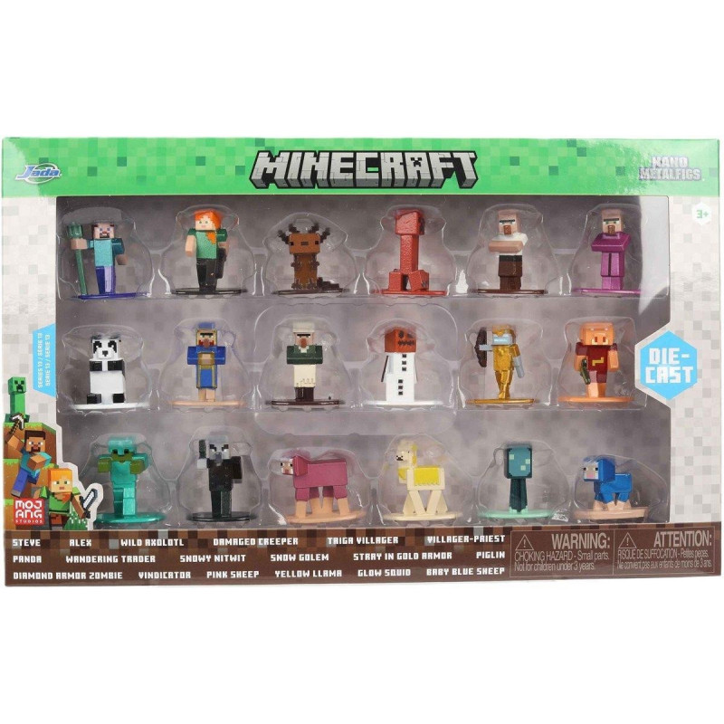 Minecraft - Pack 18 figurines Nano Metalfigs Nano 4 cm