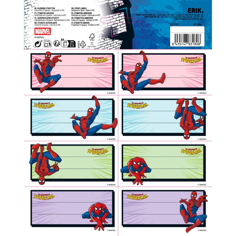 Marvel - Étiquettes Adhésives Spider-Man - Erik