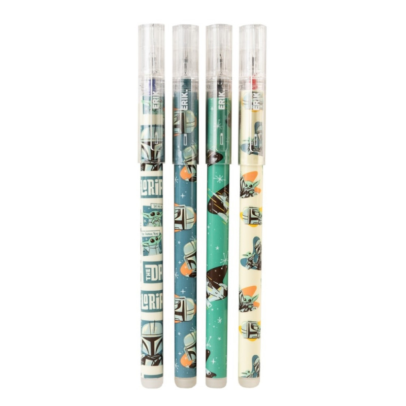 Star Wars : The Mandalorian - Set de 4 Stylos effaçables