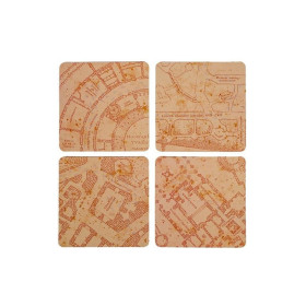 Harry Potter - Set de 4 Sous-verres Thermoréactifs Carte du Maraudeur