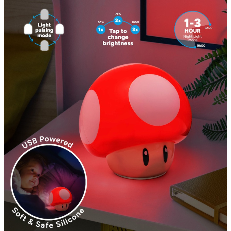 Super Mario - Lampe SquishyGlo silicone Champignon - Paladone