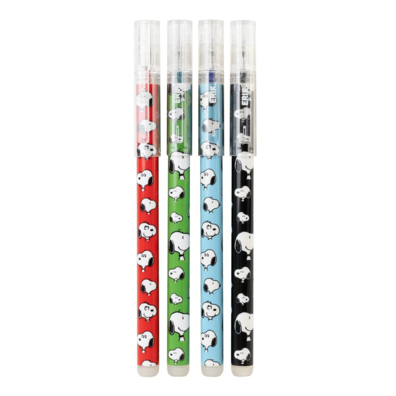 Peanuts - Set de 4 Stylos effaçables Snoopy