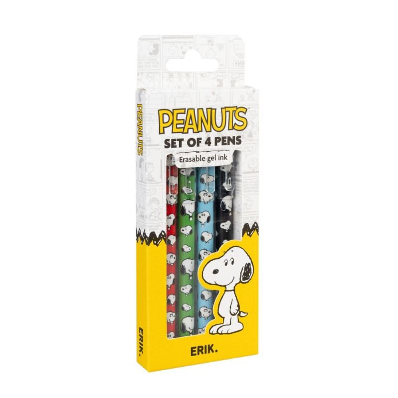 Peanuts - Set de 4 Stylos effaçables Snoopy - Erik
