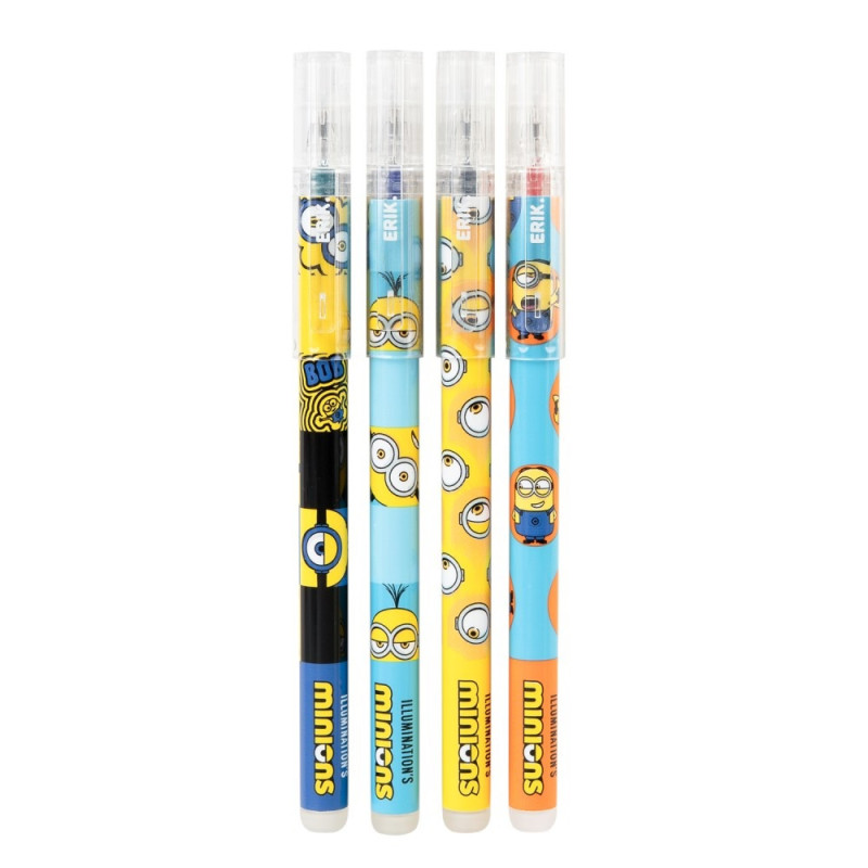 Les Minions - Set de 4 Stylos effaçables Minions