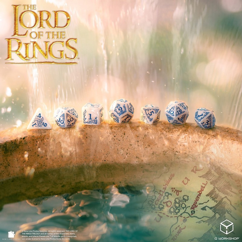Lord of the Rings - Set de 7 Dés JDR Rivendell (Stone) - Q-Workshop