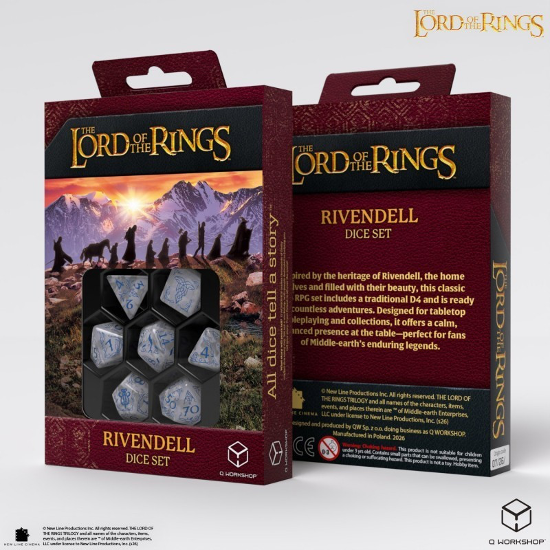 Lord of the Rings - Set de 7 Dés JDR Rivendell (Stone) - Q-Workshop