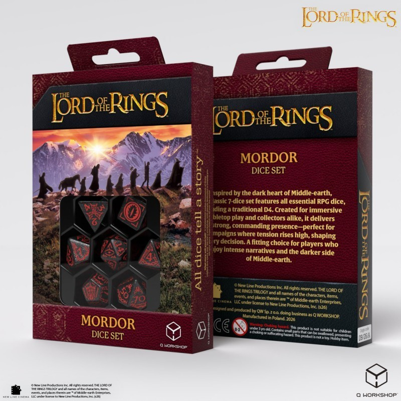 Lord of the Rings - Set de 7 Dés JDR Mordor - Q-Workshop