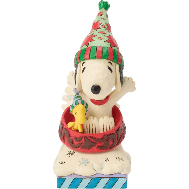 Peanuts - Traditions-Figurine Snoopy & Woodstock Dog Bowl Sled- Enesco