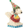 Peanuts - Traditions-Figurine Snoopy & Woodstock Dog Bowl Sled- Enesco