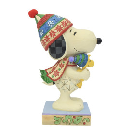 Peanuts - Traditions - Figurine Snoopy serrant Woodstock dans ses bras