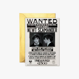 Fantastic Beasts - Carte de voeux lenticulaire Newt Scamander Wanted Notice