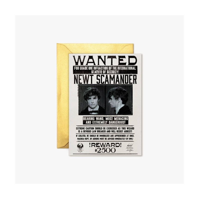 Fantastic Beasts - Carte de voeux lenticulaire Newt Scamander Wanted Notice