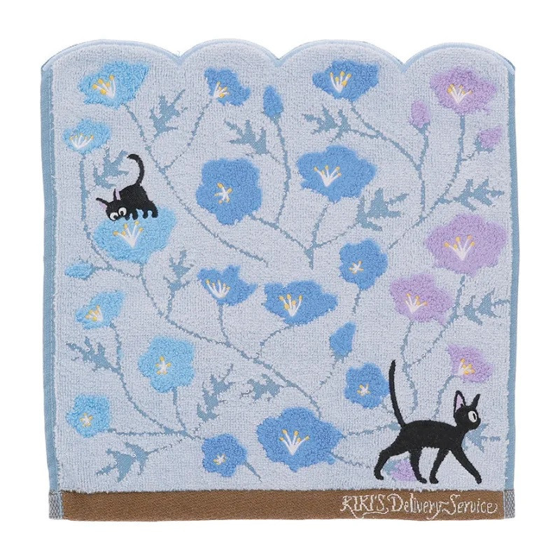Kiki la Petite Sorcière - Serviette Jiji Fleur Bleue  25 x 25 cm