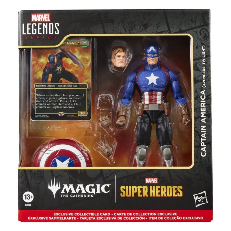 Marvel Legends Magic: The Gathering - Figurine Captain America (avec carte premium exclusive)
