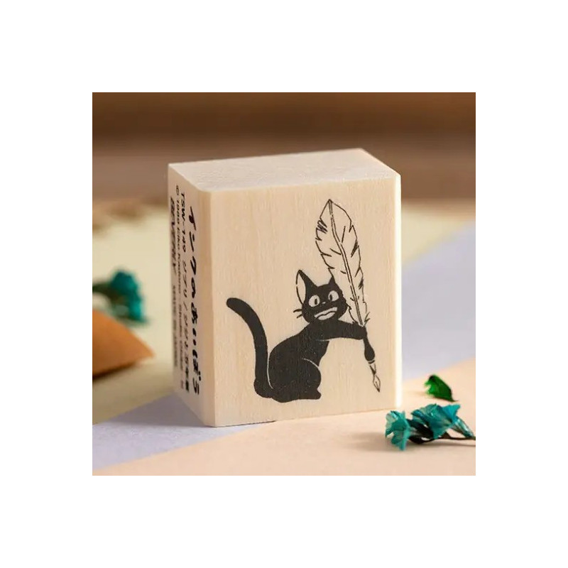 Kiki la Petite Sorcière - Tampon en bois Jiji & stylo plume 30x35x20 mm