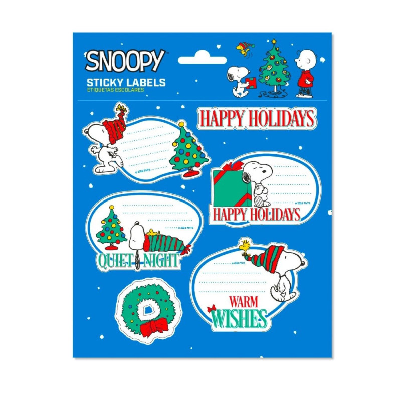 Peanuts - Etiquettes Adhésives Premium Noël