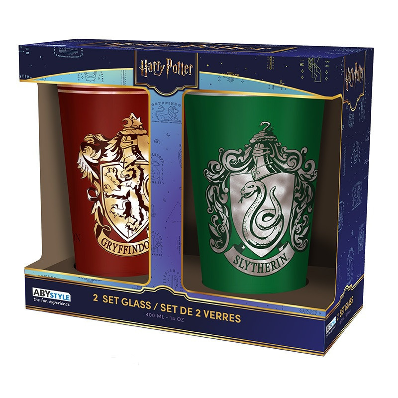 Harry Potter - Set de 2 Verres XXL Gryffondor & Serpentard