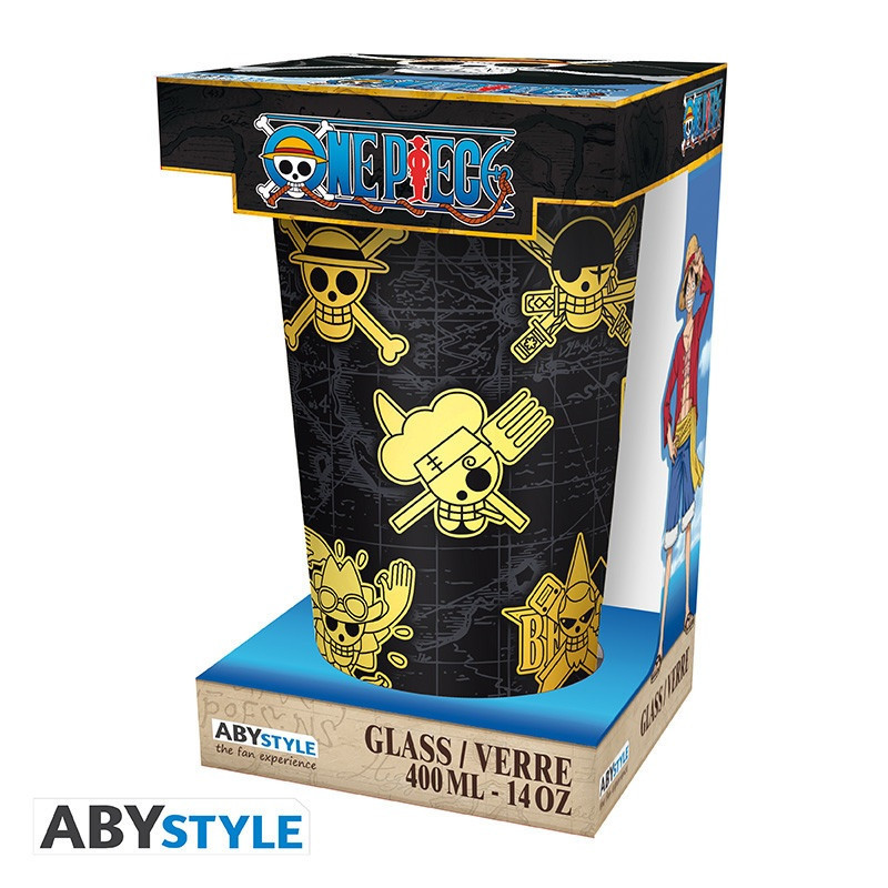 One Piece - Verre XXL Premium Gold Skulls 400 ml - Abystyle