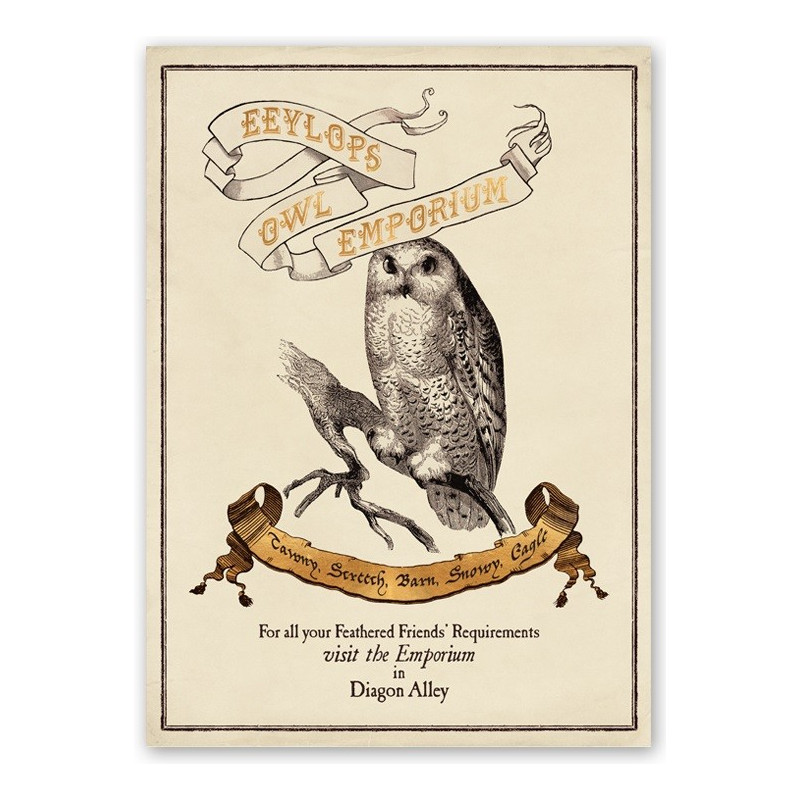 Harry Potter - Carte de voeux métallisée Eeylops Owl Emporium