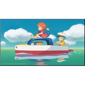 Ponyo sur la falaise - poster en bois laminé 37,5 x 20,5 cm